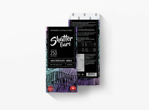 Euphoria Extractions – 500mg Shatter Bar – Milk Chocolate (Sativa) | West Coast Cannabis Canada