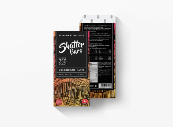 Euphoria Extractions – 500mg Shatter Bar – Milk Chocolate (Sativa) | West Coast Cannabis Canada