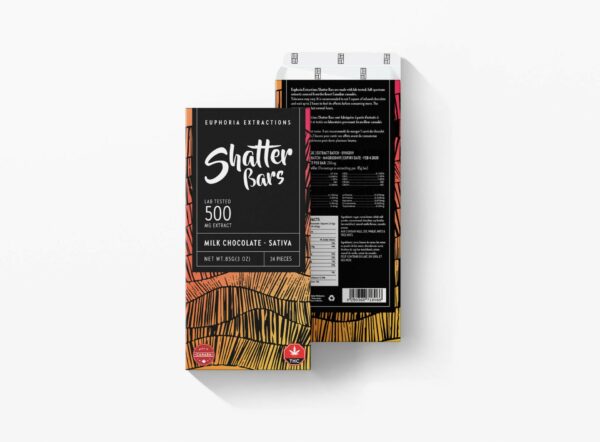 Euphoria Extractions – 500mg Shatter Bar – Milk Chocolate (Sativa) | West Coast Cannabis Canada