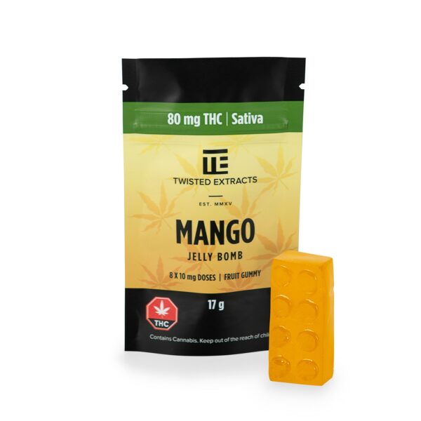 Twisted Extracts- Mango Jelly bomb – SATIVA – 80MG THC | West Coast Cannabis Canada