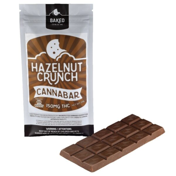 Baked Edibles – Chocolate Bar – Hazelnut Crunch 150mg THC | West Coast Cannabis Canada