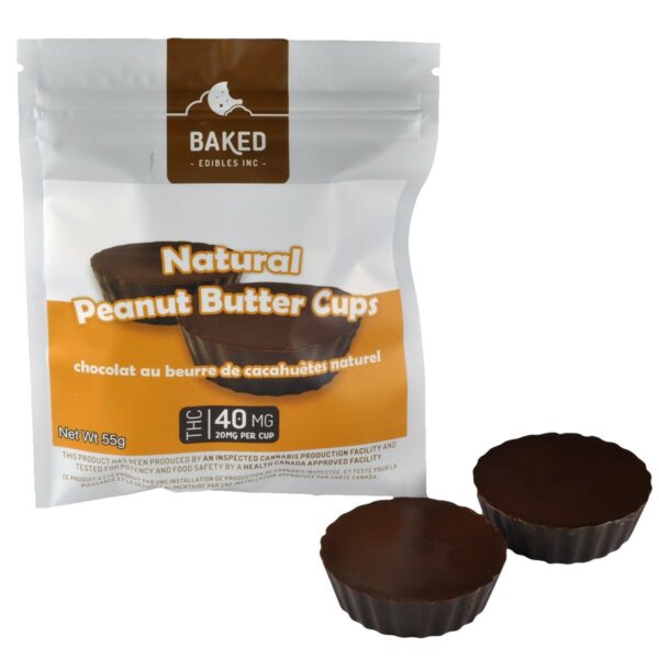 Baked Edibles – Chocolate Mini Peanut Butter Cups 40mg THC | West Coast Cannabis Canada