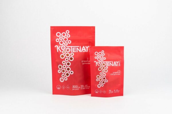 Kootenay Labs – 2:1 Gummies – Grapefruit (10mgCBD/5mgTHC) – 75mg | West Coast Cannabis Canada