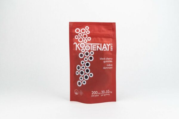 Kootenay Labs – Indica Gummies – Black Cherry – 200mg THC | West Coast Cannabis Canada