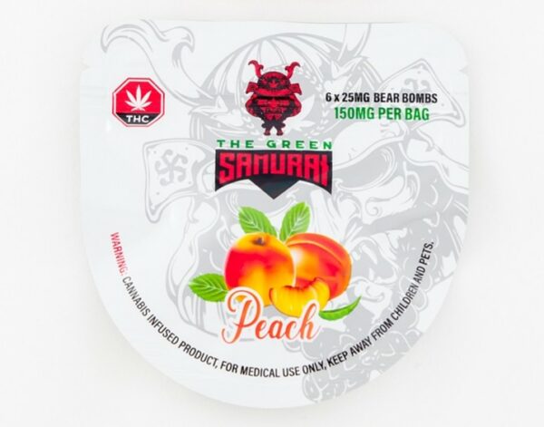 The Green Samurai – Peach Gummies – 150mg | West Coast Cannabis Canada