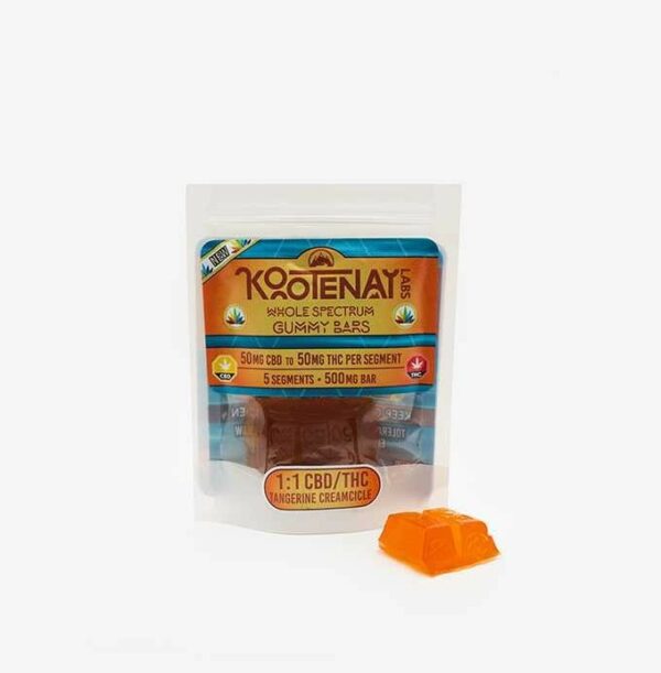 Kootenay Labs – 1:1 Tangerine Creamsicle Gummy – (500mg total) | West Coast Cannabis Canada