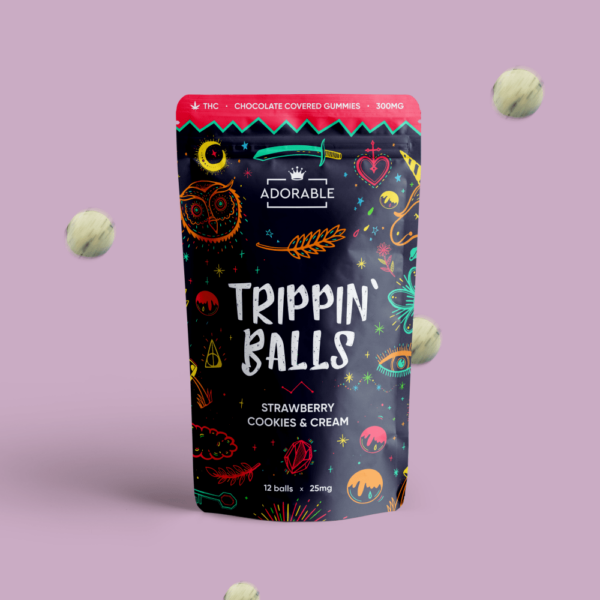 Adorable – Trippin’ Balls – Strawberry Cookies & Cream – 300mg | West Coast Cannabis Canada