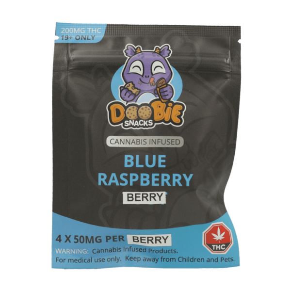 Doobie Snacks – Blue Raspberry – 200mg THC | West Coast Cannabis Canada