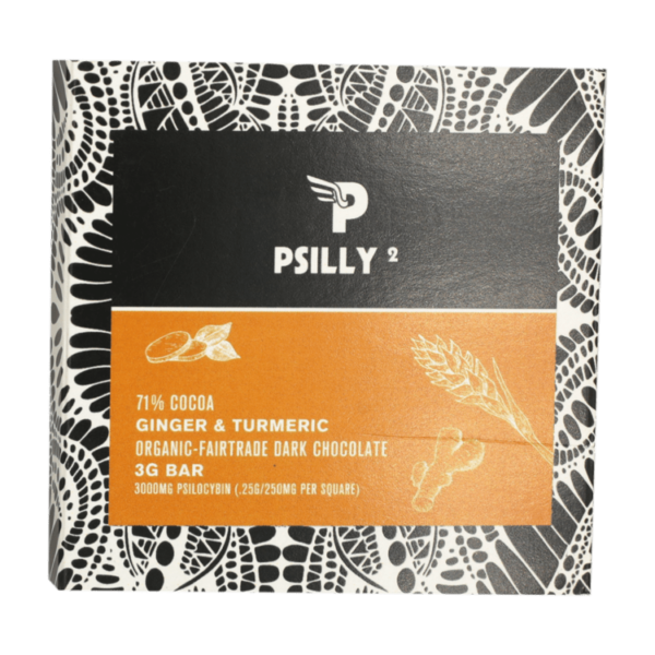 Psilly – Dark Chocolate Bar – Ginger & Turmeric | West Coast Cannabis Canada