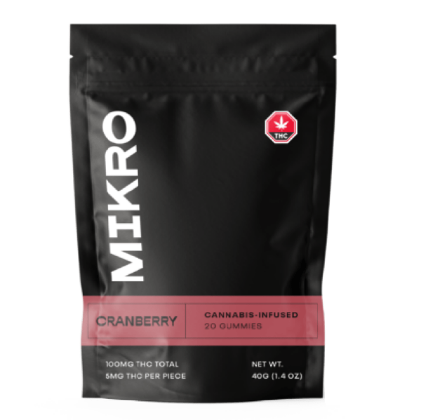 Mikro – THC Gummies – 100mg THC – Cranberry | West Coast Cannabis Canada