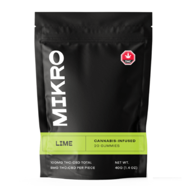 Mikro – 1:1 THC/CBD Gummies – 100mg – Lime | West Coast Cannabis Canada
