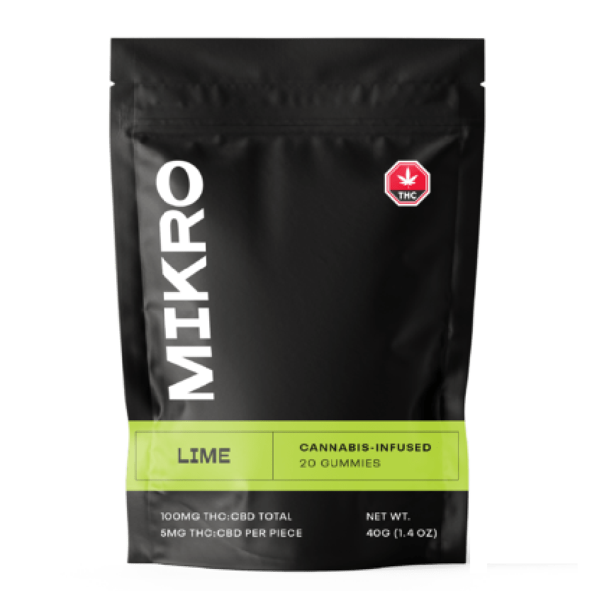 Mikro – 1:1 THC/CBD Gummies – 100mg – Lime | West Coast Cannabis Canada