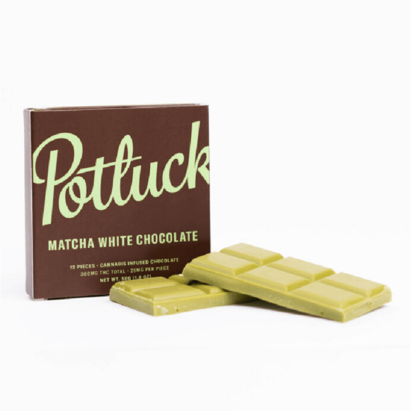 Potluck – Infused Chocolate – Matcha White Chocolate – 300mg THC | West Coast Cannabis Canada