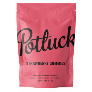 Potluck Extracts – Strawberry Gummies – 200mg THC | West Coast Cannabis Canada