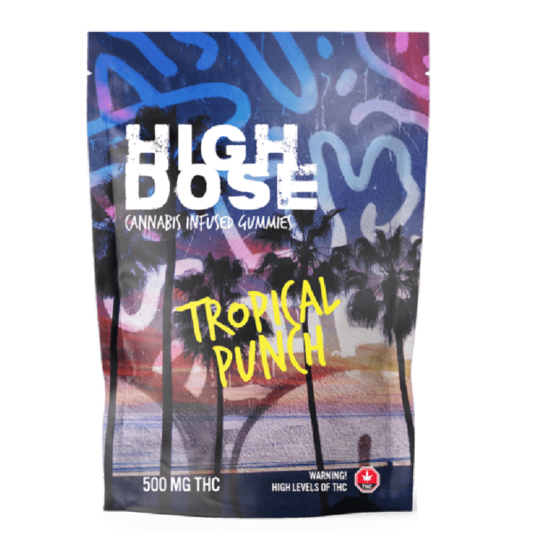 High Dose – cannabis Infused Gummies – Tropical Punch – 500mg/1000mg | West Coast Cannabis Canada