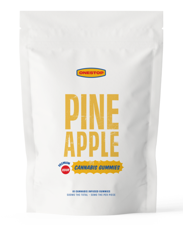 OneStop – Sour Pineapple THC Gummies 500mg | West Coast Cannabis Canada