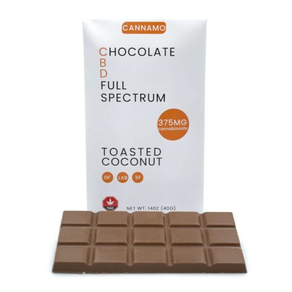 Cannamo – Full Spectrum CBD Chocolate – 375mg – Toasted Coconut | West Coast Cannabis Canada